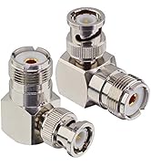 Boobrie L Shape UHF to BNC Connector BNC Male to UHF Female Connector BNC to UHF Right Angle Coax...