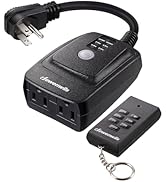 DEWENWILS Light Sensor Timer Waterproof, Plug in Timer Switch, 100 ft Range Remote Control with 2...