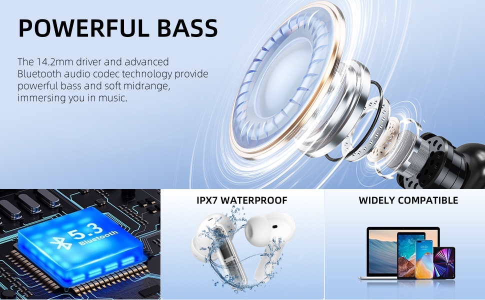 METTOMUS Translucent Wireless Earbuds