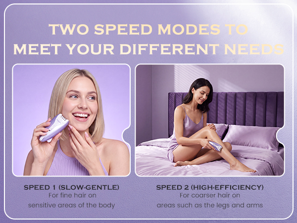 Upgrade Epilator for Women, 2 Speeds Electric Hair Remover with 32 Tweezers