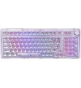 KiiBoom Phantom 98 Hot Swappable Crystal Gasket-Mounted Mechanical Keyboard, Triple Mode NKRO Gam...