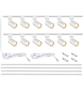 Hiiglxii Plug in Track Lighting with Power Cord, 12-Light LED Track Lighting Kit with Rail, Moder...
