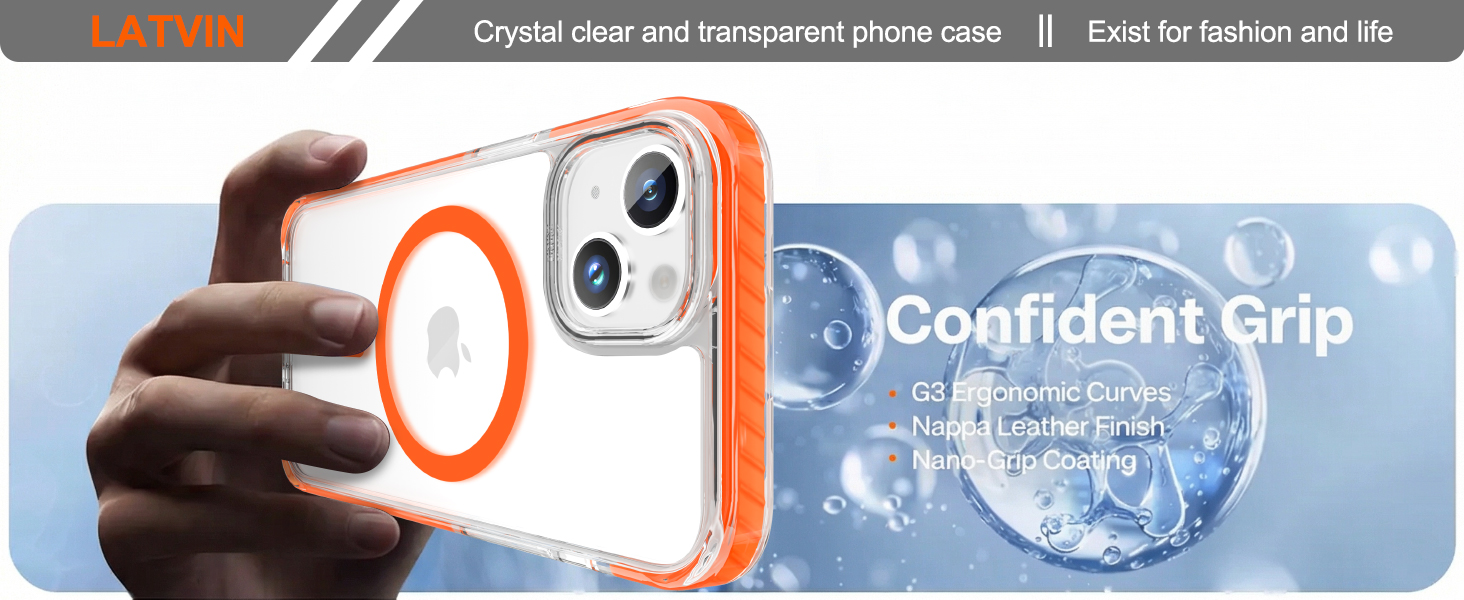Clear Case, Magnetic Phone Cover, Compatible with MagSafe