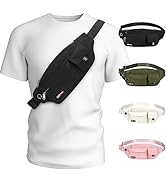 Large Crossbody waist Packs for Men Women Black Running Travel Belt Fashionable Waist Pack,Phone 