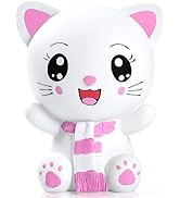 H&amp;W Kitten Money Bank (Pink), Shatterproof Cat Piggy Bank, First Coin Bank, Best Christmas Birthd...
