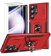 KTUOHU for Samsung Galaxy S23 Ultra Case with Slide Camera Cover & 2 Screen Protector, Military G...