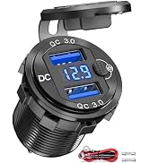 [Upgraded Version] 12V USB Outlet Dual Quick Charge 3.0, Qidoe Aluminum Socket 12V Motorcycle USB...