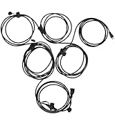 Eversimpleinc Black Outdoor Extension Cord with Multiple Outlets, (50FT 6 Outlets) Evenly Spaced ...