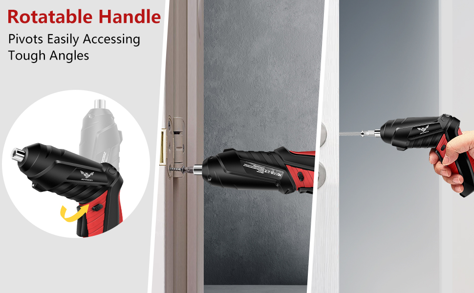 Rotatble handle electric screwdriver