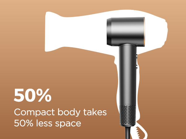 Compact hair dryer
