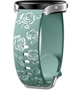 DaQin Glossy Floral Engraved Bands Compatible with Galaxy Watch 7 6 5 4 40mm 44mm/5 Pro/ 6 Classi...