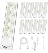 ELEKICO 12 Pack Super Bright 100w 8ft Led Shop Light, 15000lm 5000k V Shape 8' Led Shop Lights 8f...