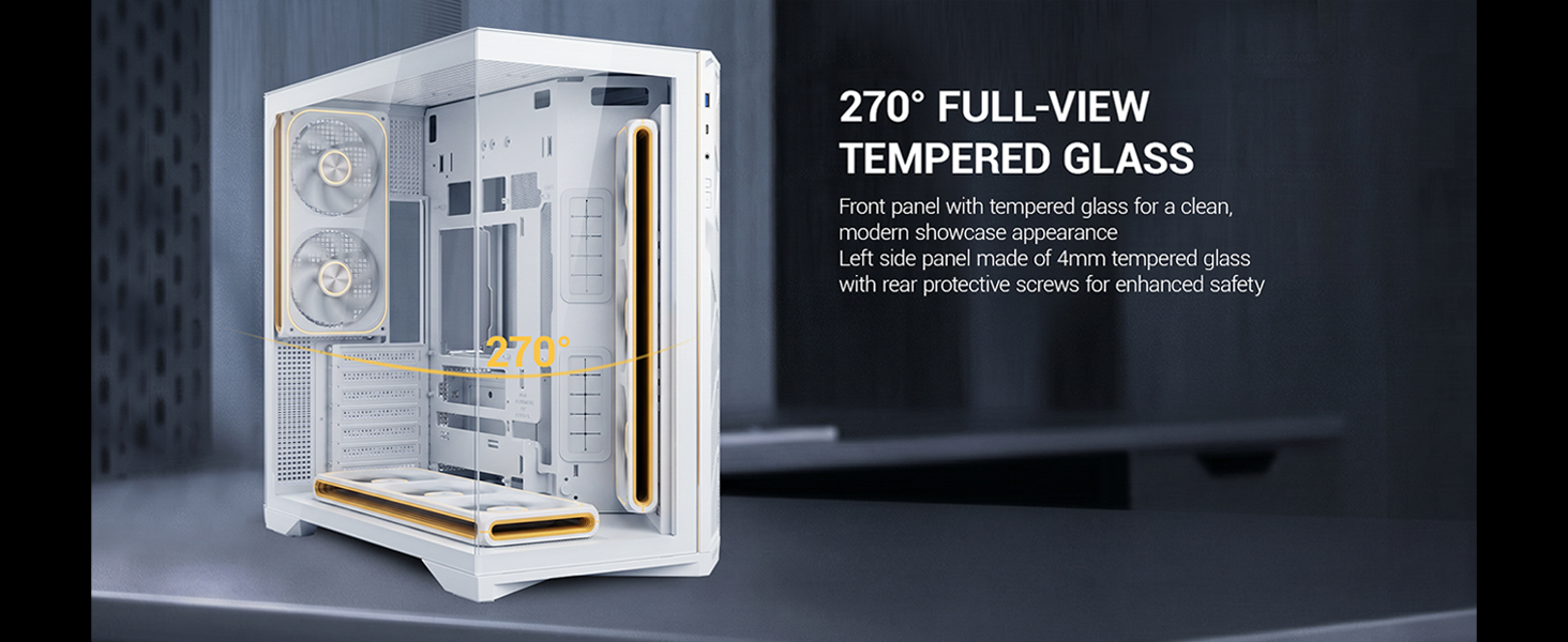 EDGEFLOW ATX PC GAMING CASE WHITE