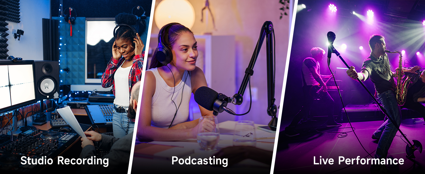 XLR male to female cable for studio recording, live performances, and podcasting