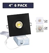Canless Recessed Gimbal Downlight Rotatable-Spotlight - POPANU 5 CCT 4 Inch Eyeball Ceilling Potl...