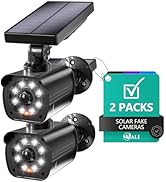 WALI Dummy Fake Camera, Security Camera with Motion Sensor Flood Light, Simulated Surveillance Se...