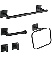 PHADSTAR Black Bathroom Accessories Set 5 Piece, SUS304 Stainless Steel Matte Black Towel Bar Set...