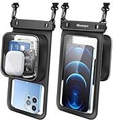 Niveaya [Floatable Floating Waterproof Phone Pouch 2 Pack-Up to 8.5", Large Space Adjustable Neck...
