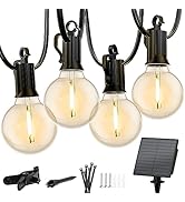 Minetom (2 Pack) 38 Ft Outdoor Solar Lights, Weatherproof Dimmable Patio Sting Lights with 15 LED...