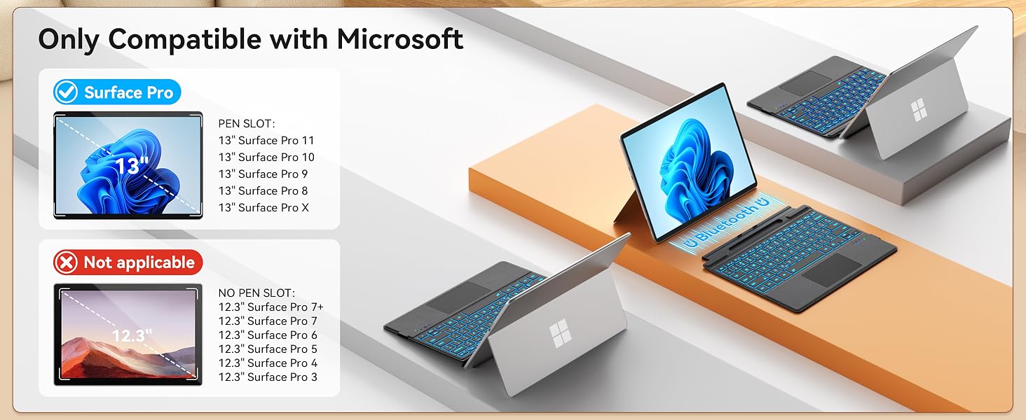 surface pro 8 9 10 11 x keyboard