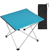 Tesouro Portable Camping Table,Folding Side Table Aluminum Top for Outdoor Cooking, Hiking, Trave...