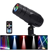Pinspot Light with Remote 4 in 1 Stage Spotlight: 15W RGBW LED Beam Mirror Disco Ball Spot Lights...
