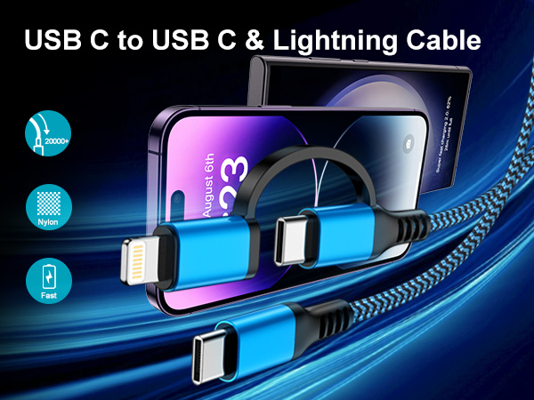 usb c and lightning cable 2 in 1