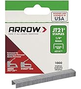 Arrow 214 Genuine JT21 1/4-Inch Staples, 1,000-Staples