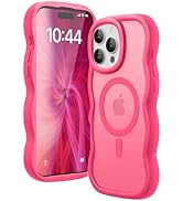 Amzfield Magnetic for iPhone 16 Pro Max Case, Compatible with Magsafe Wavy Frame Cute Translucent...