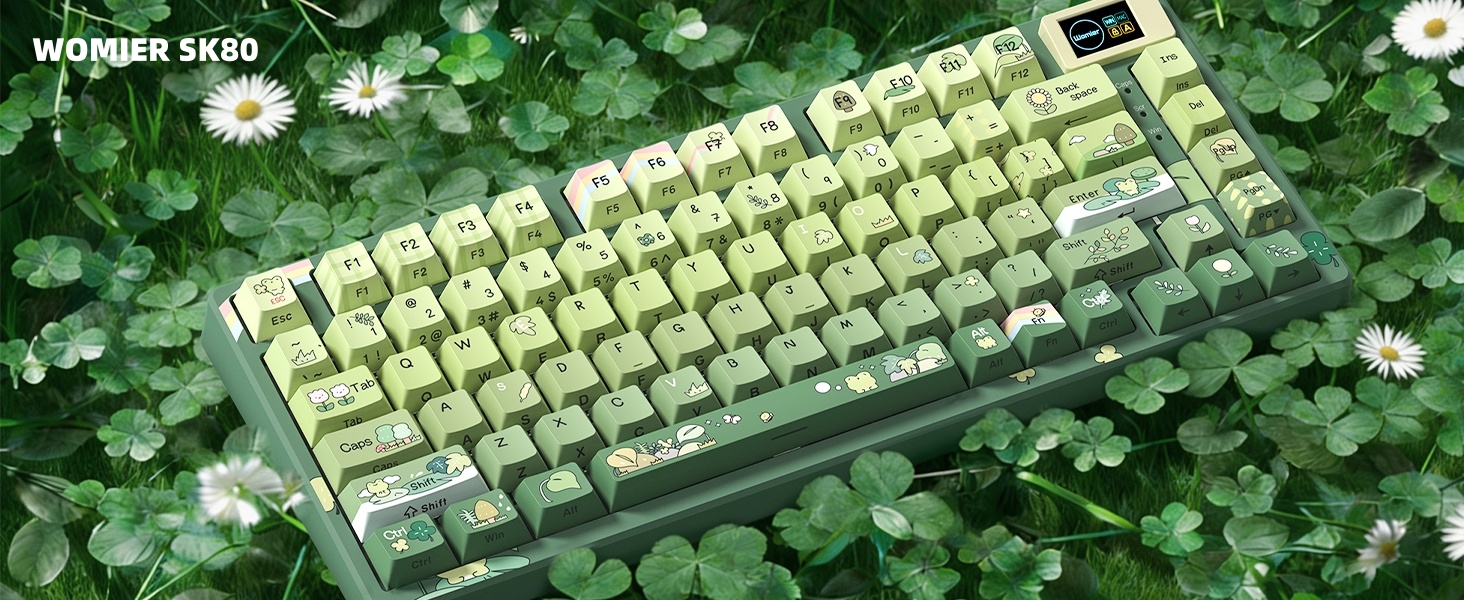 75% Percent Keyboard with Color Multimedia Display Mechanical Gaming Keyboard Cute Hot Swappable