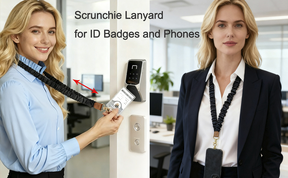 Scrunchie Lanyard for Id Badges and Phones