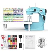 KPCB Sewing Machine [Full Set] with Fabric Bundles and Finger Guard, Mini Electric Sewing Machine...