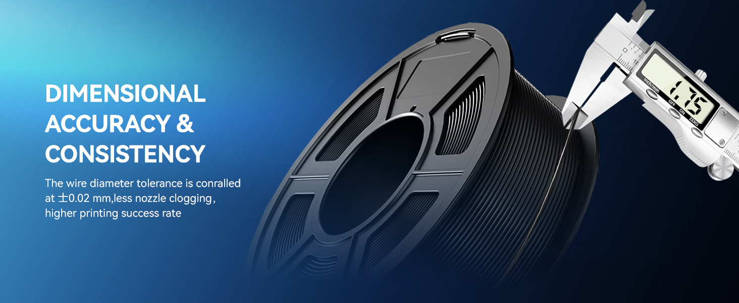 Technical diagram showing dimensional accuracy measurement of a dark mechanical component using calipers.