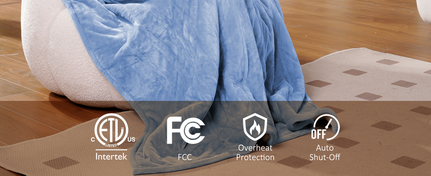 ETL certified with overheat protection and automatically shut-off function.