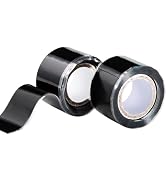 PackYard Self Fusing Silicone Tape 2 Rolls 1 in x 5' Black Waterproof Rubber Leak Proof Sealing R...