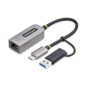 2.5GbE USB-C to Ethernet Adapter with USB-A Converter