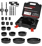 ANGELSWORD Hole Saw Set 24 PCS Hole Saw Kit, Hole Saw Drill Bit Kit, 3/4"-6" (19-152mm) 14 PCS Sa...