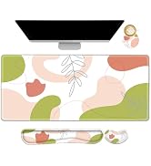 AIMSA Keyboard Mouse Pad Wrist Rest Set, Extended Desk Mat+ Ergonomic Mouse Pad with Wrist Rest+ ...