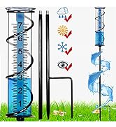 JMBay Upgrade Rain Gauge, Detachable Spiral Rain Gauge Outdoor, Rain Measure Gauge for Yard, Larg...
