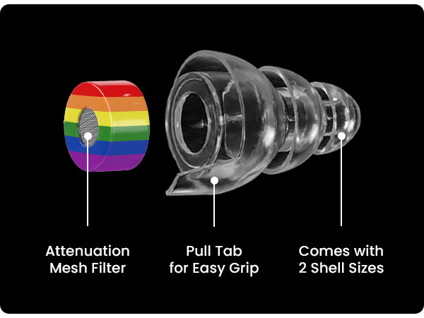 Eargasm High Fidelity Earplugs in Rainbow