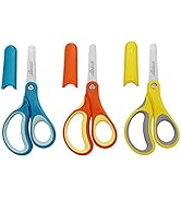LIVINGO 3 Pack 5” Kids Scissors, Left/Right Handed Blunt Stainless Safety Toddler Preschool Child...