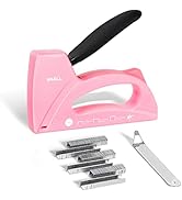 SHALL Light Duty Staple Gun for Wood - Pink Upholstery Staple Gun with 1600pcs JT21 Staples 1/4, ...
