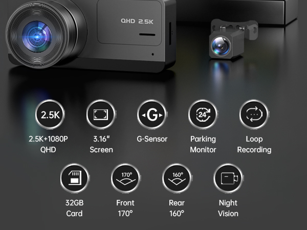dashcam front and rear camera