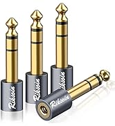RIKSOIN Headphone Adapter, 4-Pack 6.35mm (1/4 Inch) Male to 3.5mm (1/8 Inch) Female Stereo Audio ...