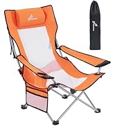 Sportneer Portable Beach Chair for Adults - Position Recliner with Cup Holder, Side Pocket &amp; Carr...