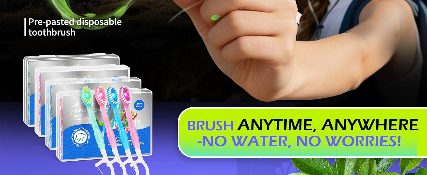 Newppon 40 Pack Mini Disposable Toothbrush