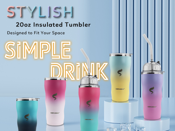 tumbler;coffee tumbler;20 oz tumbler;iced coffee tumbler;stainless steel tumbler;tumbler with straw
