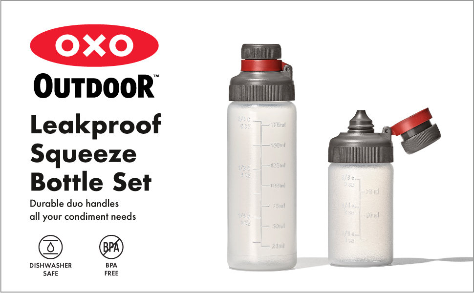 9109200 OXO Outdoor Leakproof Squeeze Bottle Set