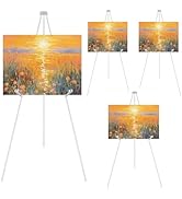DAJAVE 4 Pack Display Easel Stand 63 Inch Folding Easels for Display, Portable Tripod Display Eas...