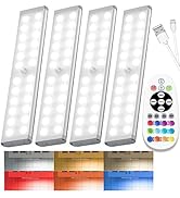 SZOKLED Under Cabinet Lights, 58-LED Motion Sensor Light Indoor Night Lights Remote, Rechargeable...